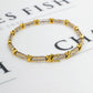 Pre-Owned 18ct Gold 2 Tone Diamond Bracelet 7 Inch
