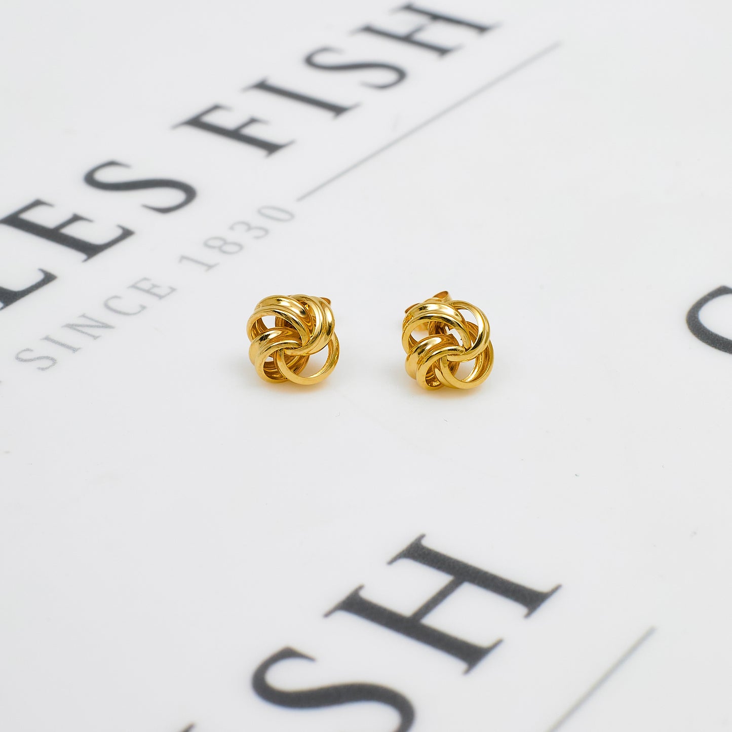 Pre-Owned 9ct Gold Knot Stud Earrings