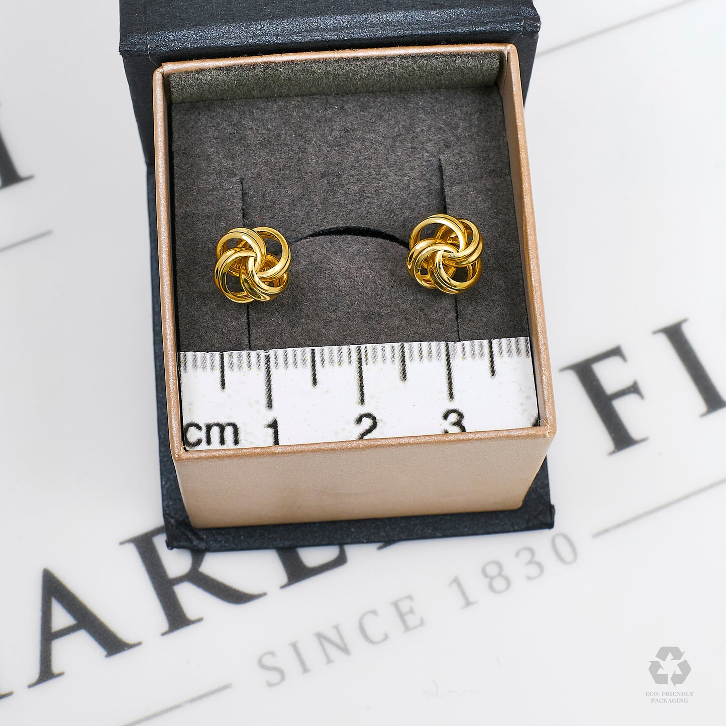 Pre-Owned 9ct Gold Knot Stud Earrings