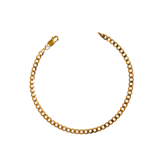 Pre-Owned 9ct Gold Curb Chain Bracelet 8 Inch