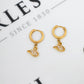 Pre-Owned 14ct Gold Huggie Earrings & CZ Swan Drops
