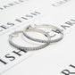 Pre-Owned 9ct White Gold CZ Creole Hoop Earrings