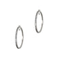 Pre-Owned 9ct White Gold CZ Creole Hoop Earrings