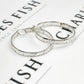 Pre-Owned 9ct White Gold CZ Creole Hoop Earrings