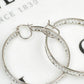 Pre-Owned 9ct White Gold CZ Creole Hoop Earrings