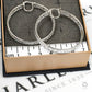 Pre-Owned 9ct White Gold CZ Creole Hoop Earrings