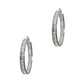 Pre-Owned 9ct White Gold CZ Creole Hoop Earrings