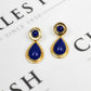 Pre-Owned 9ct Gold Lapis Lazuli Drop Earrings
