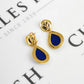 Pre-Owned 9ct Gold Lapis Lazuli Drop Earrings
