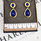 Pre-Owned 9ct Gold Lapis Lazuli Drop Earrings