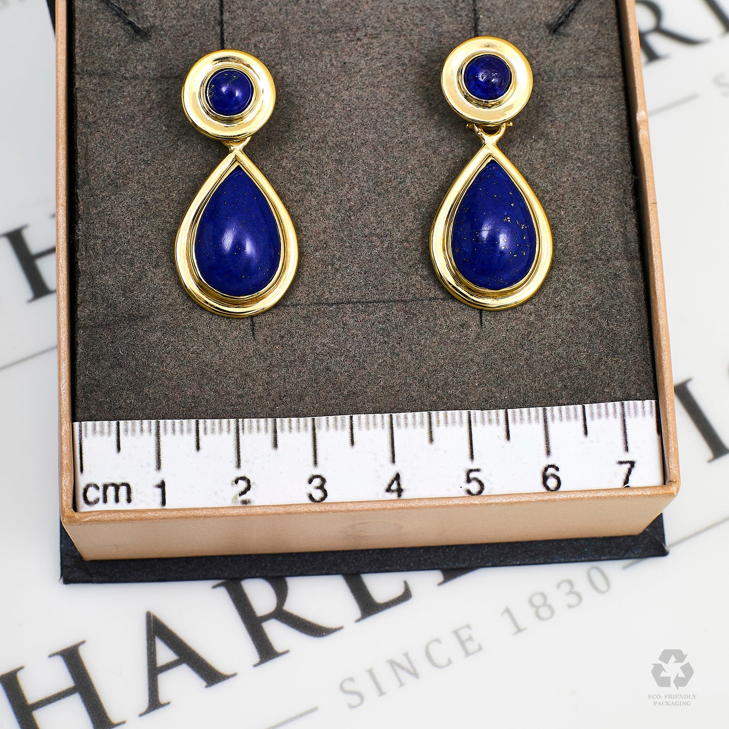 Pre-Owned 9ct Gold Lapis Lazuli Drop Earrings
