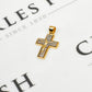 Pre-Owned 18ct Gold 2 Tone Crucifix Pendant