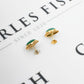 Pre-Owned 9ct Gold Oval Cabochon Dyed Jade Stud Earrings