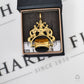 Pre-Owned 9ct Gold Bloodstone Tigers Eye & Onyx Spinner Fob