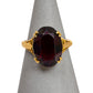 Pre-Owned 9ct Gold Oval Garnet Ring Size I