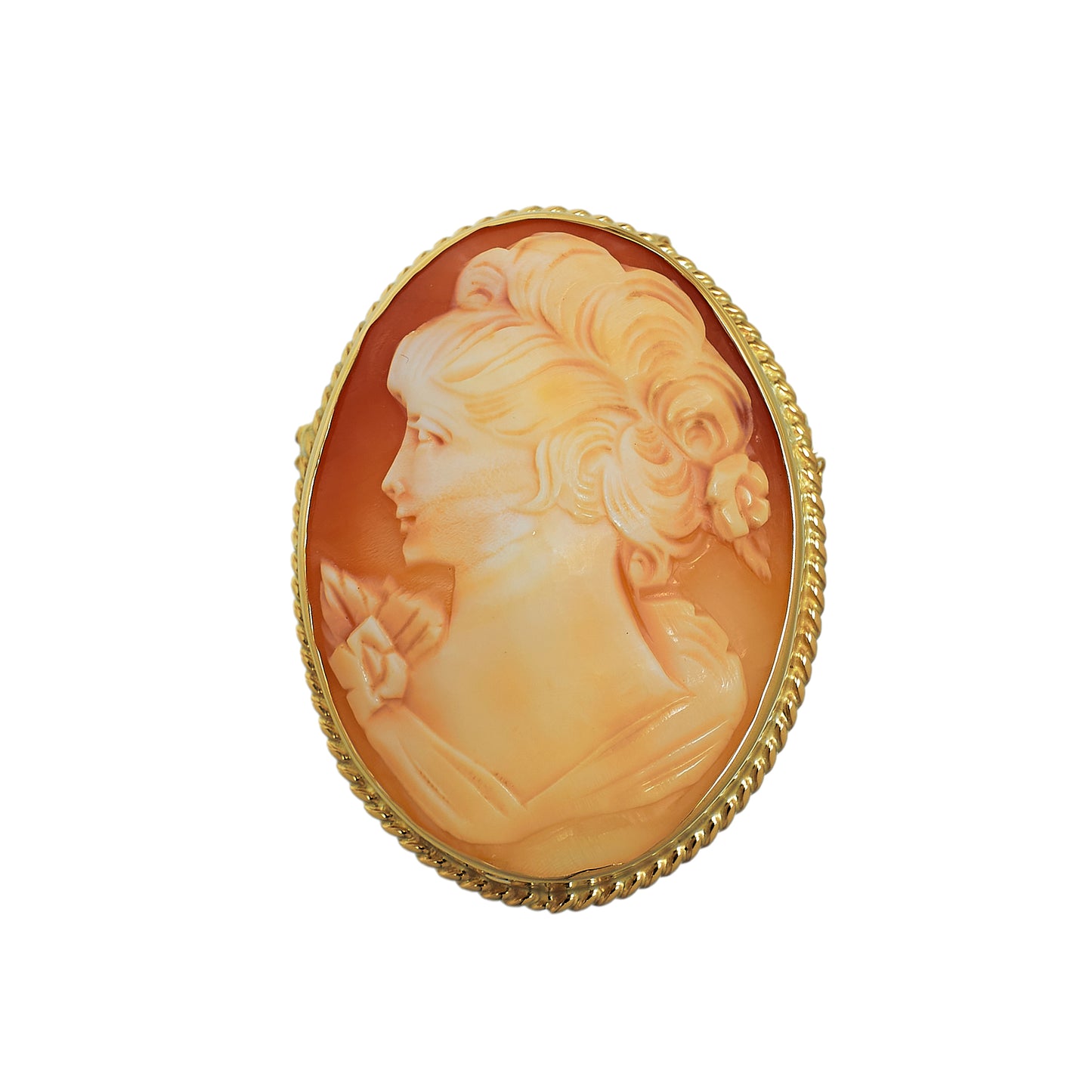 Pre-Owned 9ct Gold Oval Cameo Brooch