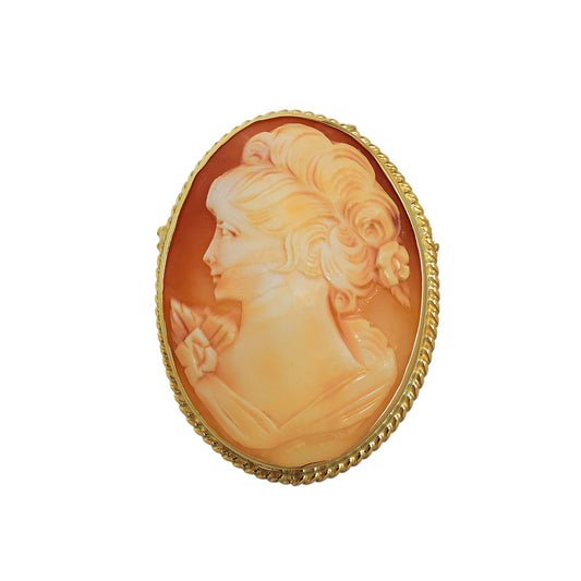Pre-Owned 9ct Gold Oval Cameo Brooch