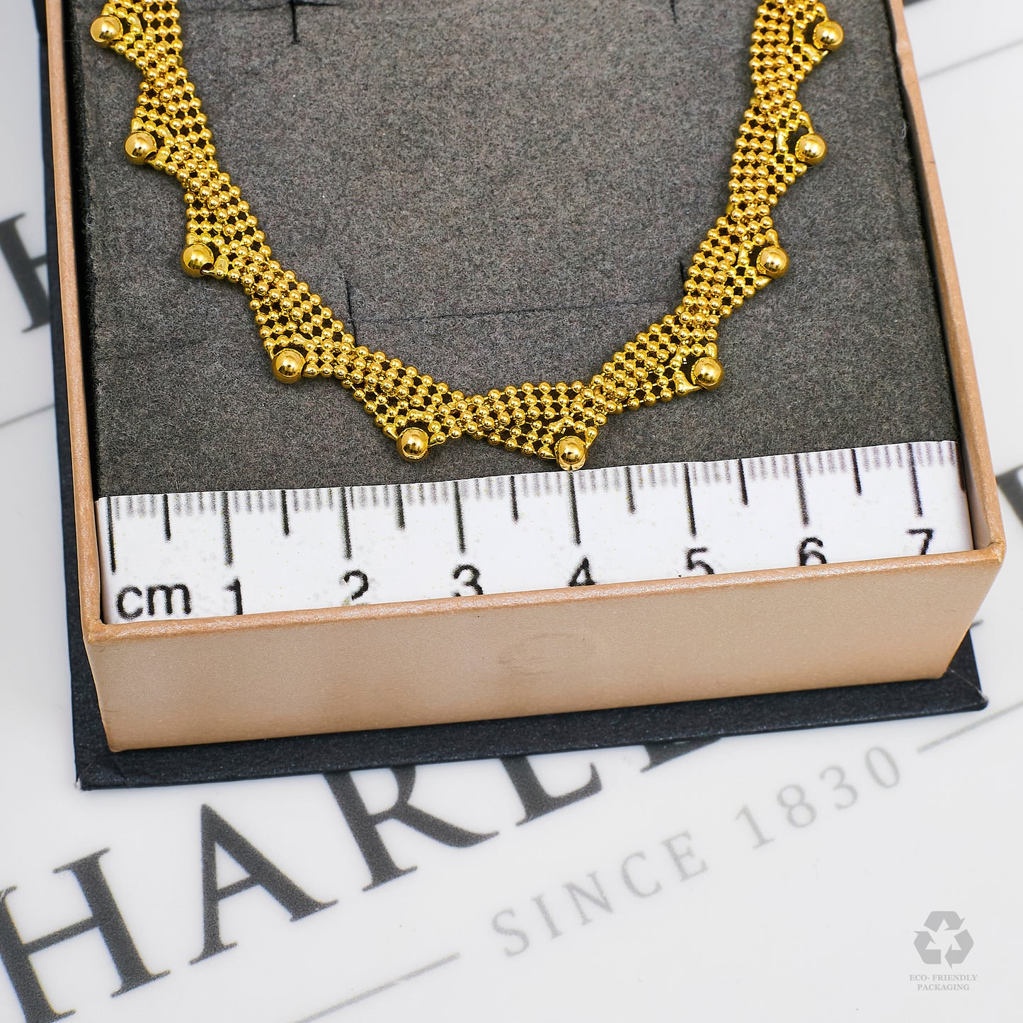 Pre-Owned 18ct Gold 3 Row Bead Dress Necklace 17 Inch