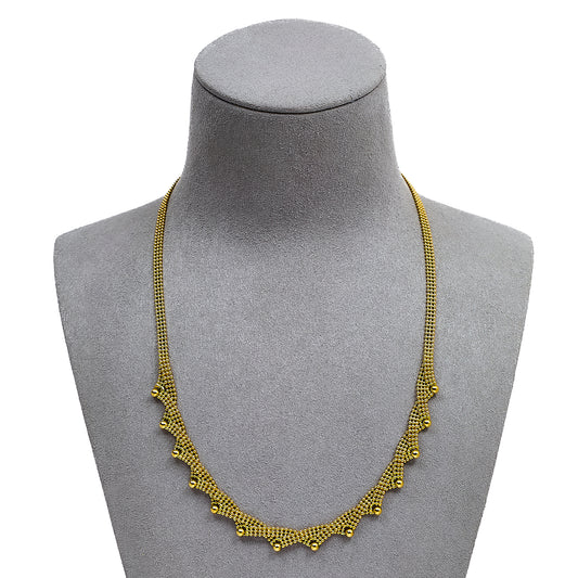Pre-Owned 18ct Gold 3 Row Bead Dress Necklace 17 Inch