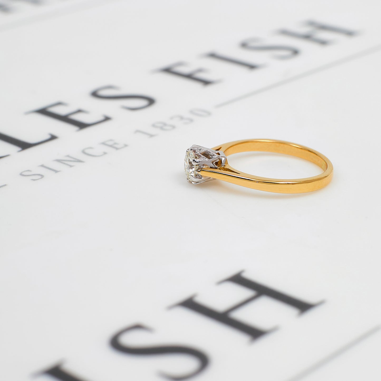 Pre-Owned 18ct Gold Diamond Solitaire Ring Size K