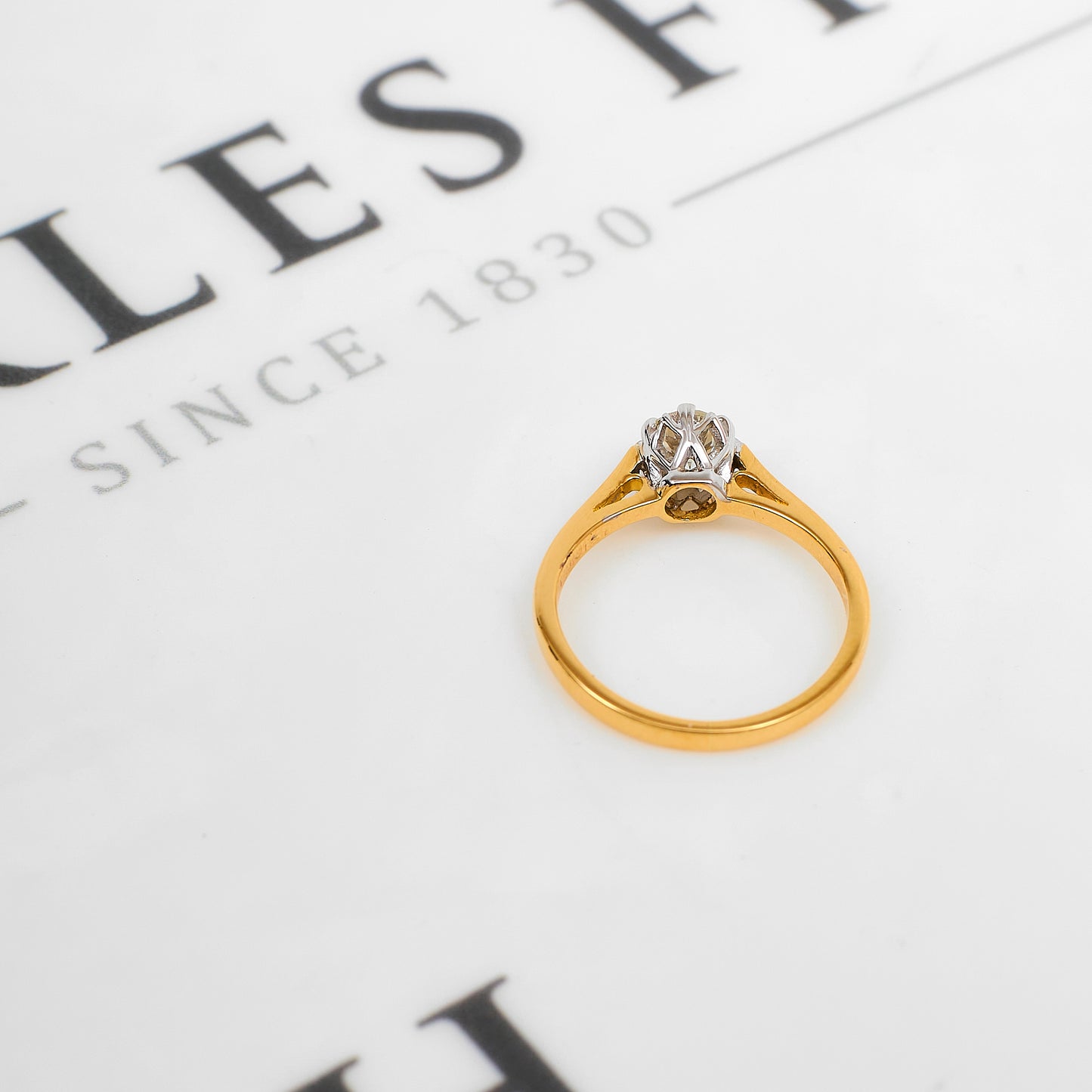 Pre-Owned 18ct Gold Diamond Solitaire Ring Size K