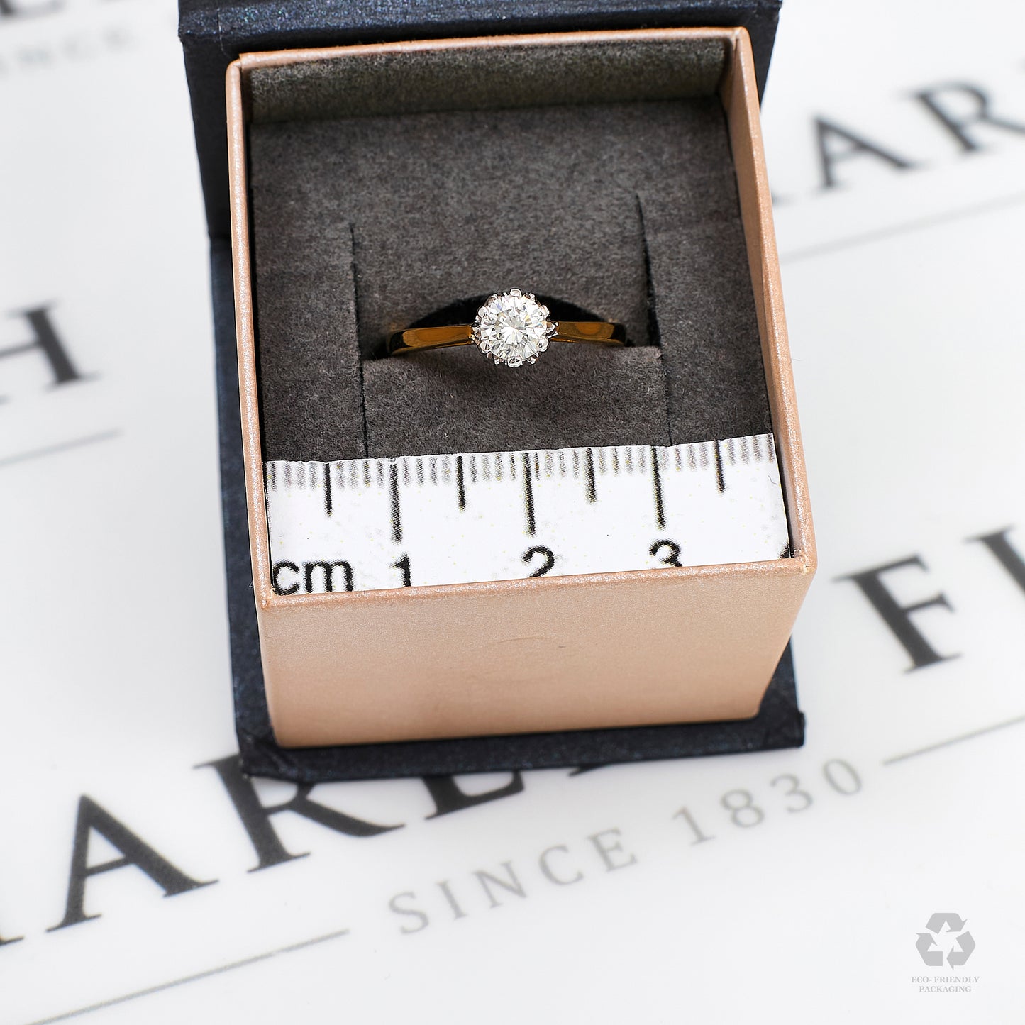 Pre-Owned 18ct Gold Diamond Solitaire Ring Size K