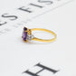 Pre-Owned 9ct Gold Amethyst & Diamond Ring Size K.5