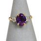 Pre-Owned 9ct Gold Amethyst & Diamond Ring Size K.5