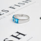 Pre-Owned 18ct White Gold 3 Square Topaz Ring Size S