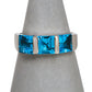 Pre-Owned 18ct White Gold 3 Square Topaz Ring Size S