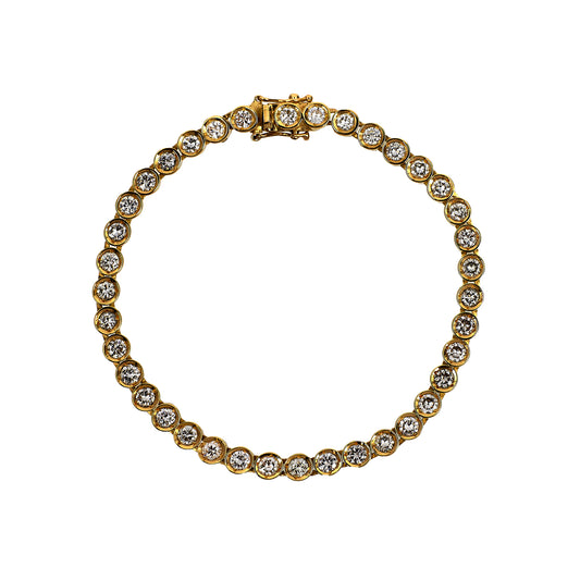 Pre-Owned 9ct Gold Diamond Tennis Bracelet 7 Inch
