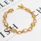 Pre-Owned 14ct Gold Moonstone Cabocohon Bracelet 7 Inch