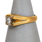 Pre-Owned 18ct Gold Mens Square Set Diamond Ring Size U