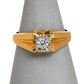 Pre-Owned 18ct Gold Mens Square Set Diamond Ring Size U