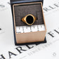 Pre-Owned 9ct Gold Oval Onyx Signet Ring Size R