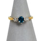 Pre-Owned 9ct Gold Topaz & Diamond Dress Ring Size M