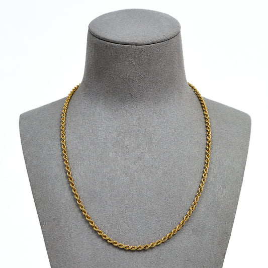 Pre-Owned 9ct Gold Rope Chain Necklace 18 Inch
