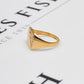 Pre-Owned 9ct Gold Square Pattern & Polish Signet Ring