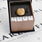 Pre-Owned 9ct Gold Square Pattern & Polish Signet Ring