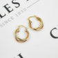 Pre-Owned 9ct Gold Tricolor 3 Hoop Creole Earrings