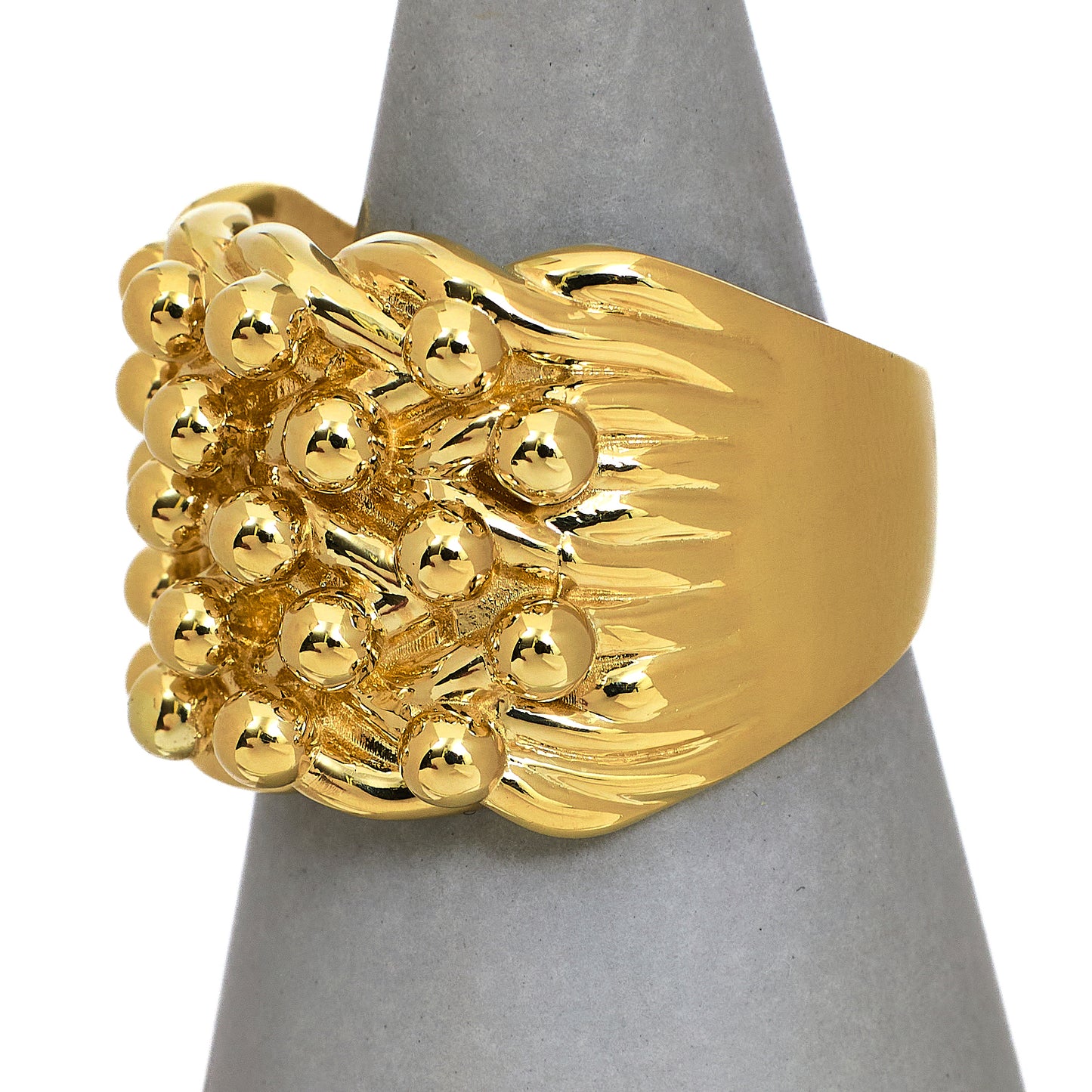Pre-Owned 9ct Gold Mens 5 Row Shot Ring Size Z+1