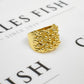 Pre-Owned 9ct Gold Mens 5 Row Shot Ring Size Z+1