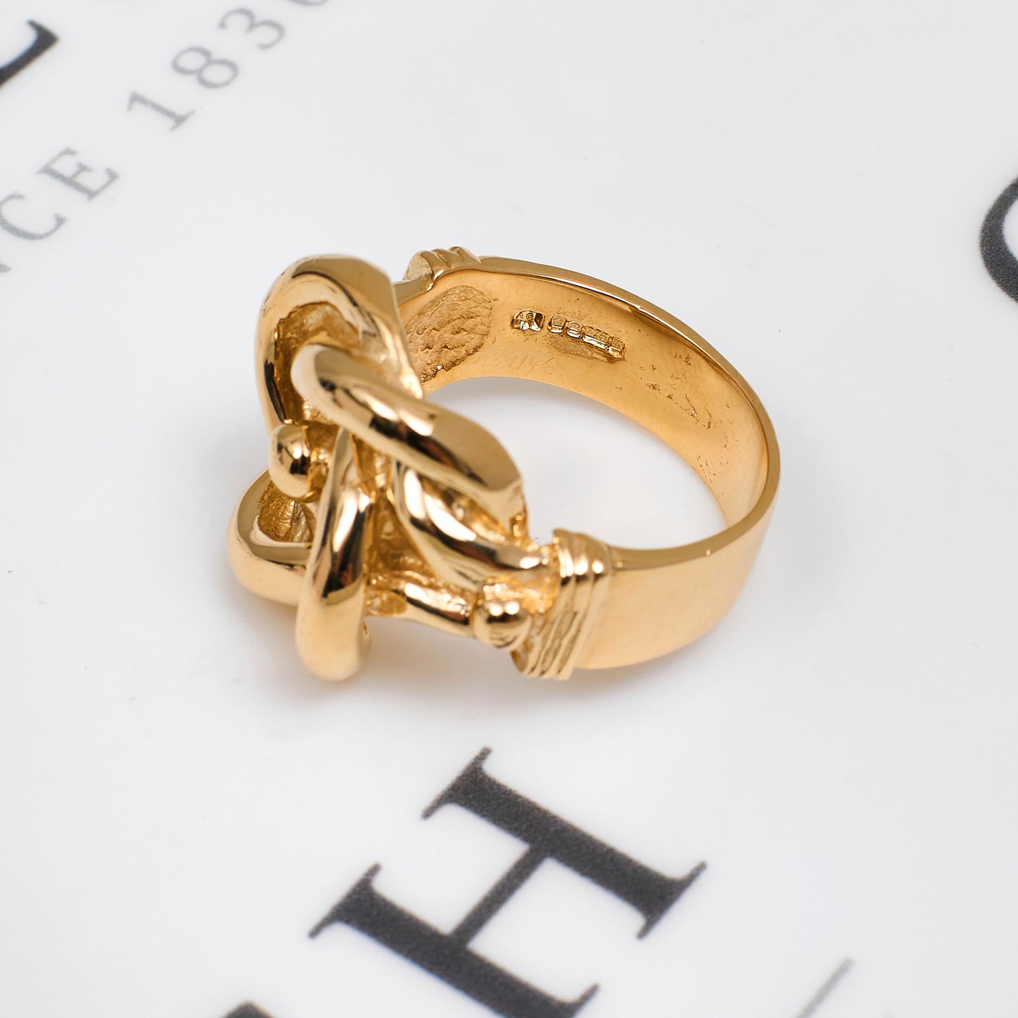 Pre-Owned 9ct Gold Mens Knot Ring Size W.5