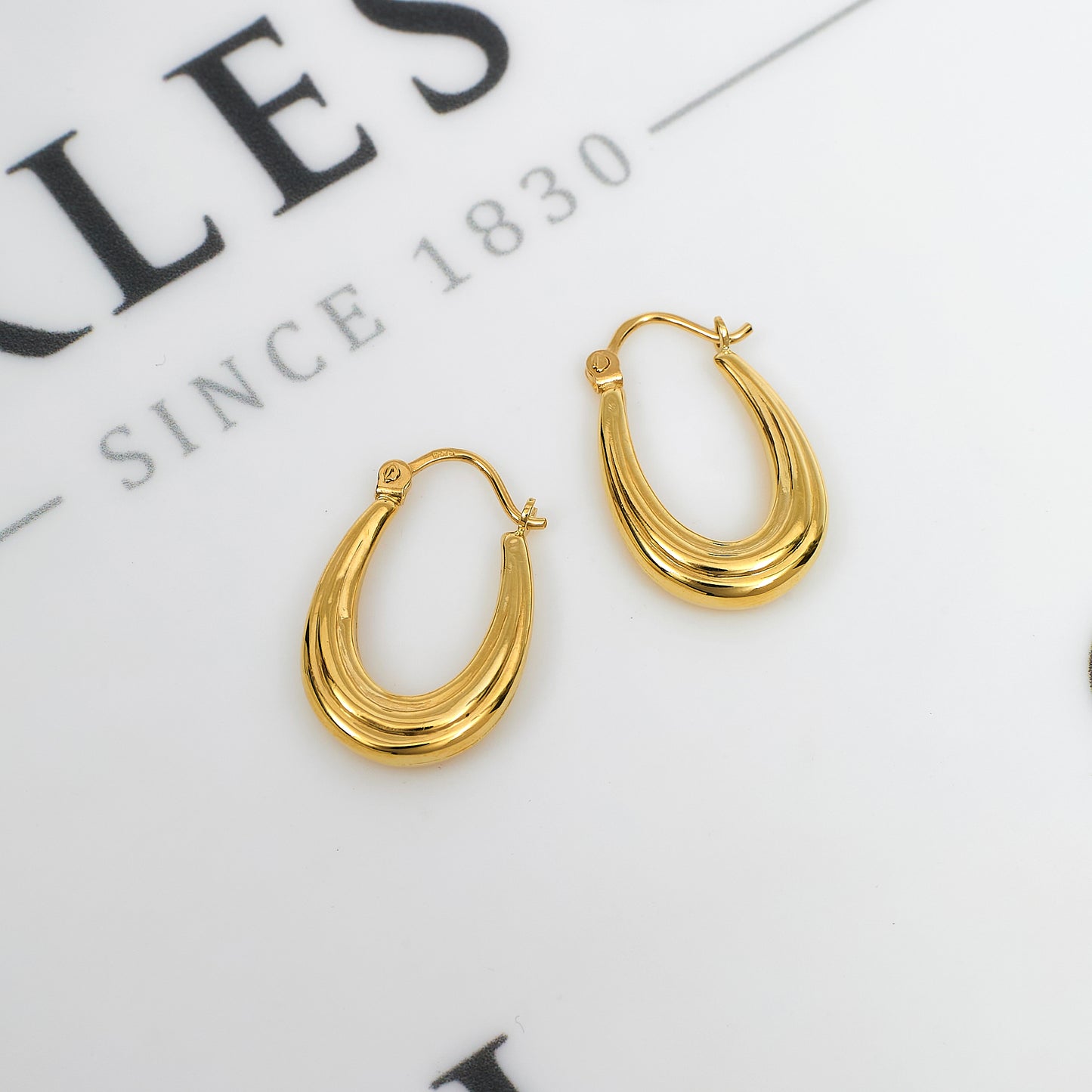 Pre-Owned 9ct Gold Horseshoe Shaped Creole Earrings