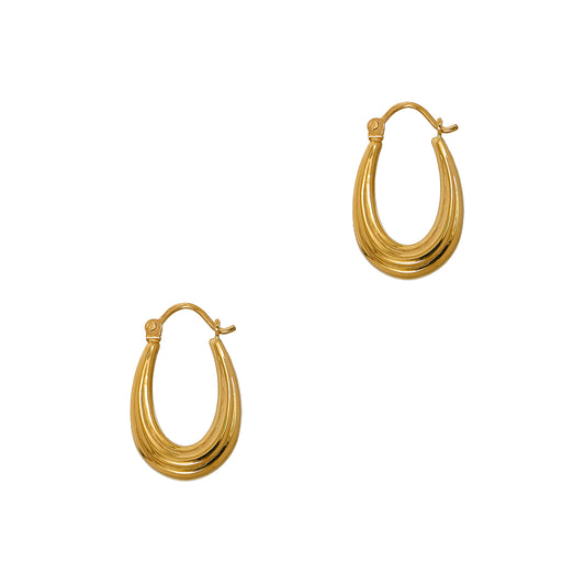 Pre-Owned 9ct Gold Horseshoe Shaped Creole Earrings