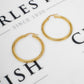 Pre-Owned 9ct Gold Textured Creole Hoop Earrings