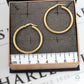 Pre-Owned 9ct Gold Textured Creole Hoop Earrings