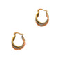 Pre-Owned 9ct Gold Tricolor 3 Hoop Creole Earrings