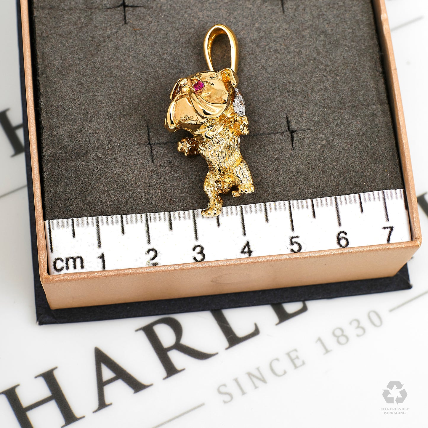 Pre-Owned 9ct Gold CZ Bulldog Pendant