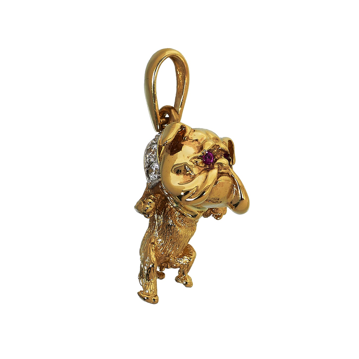 Pre-Owned 9ct Gold CZ Bulldog Pendant